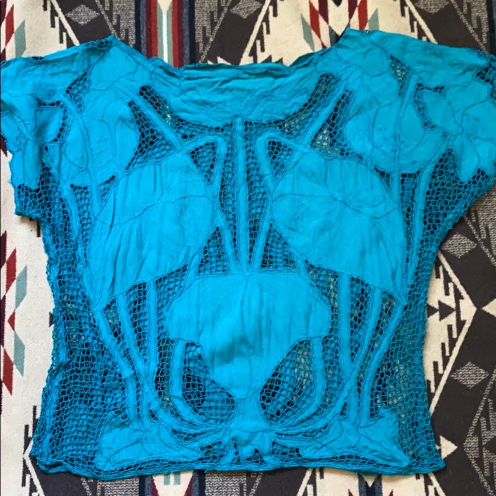 Vintage Bali cut out blouse
